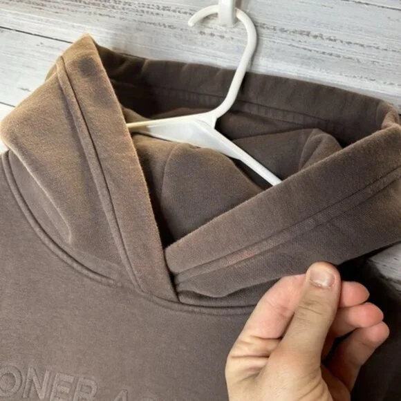 Oner Active Classic Oversized Hoodie in Deep Taupe - Size Medium - Picture 9 of 13